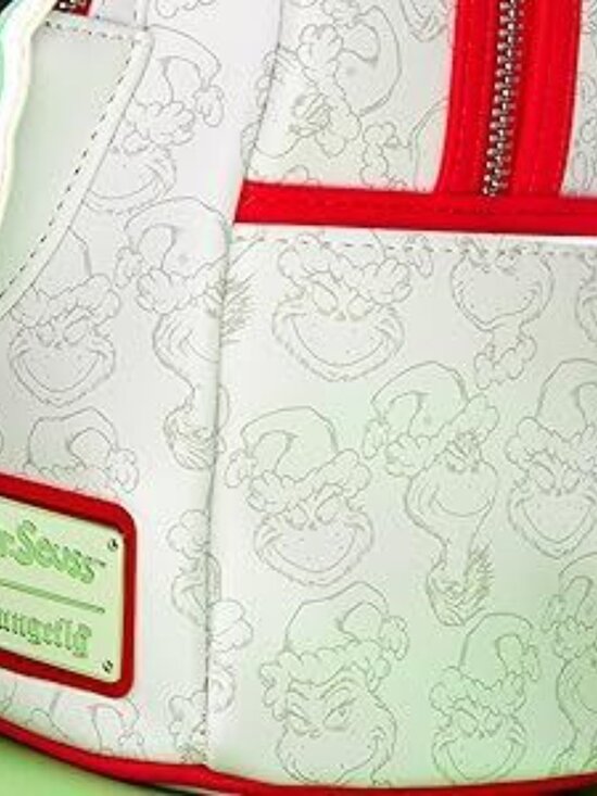 MSRP $135 ? Loungefly Dr. Seuss The Grinch Mini Backpack Holiday - NWT main image 4